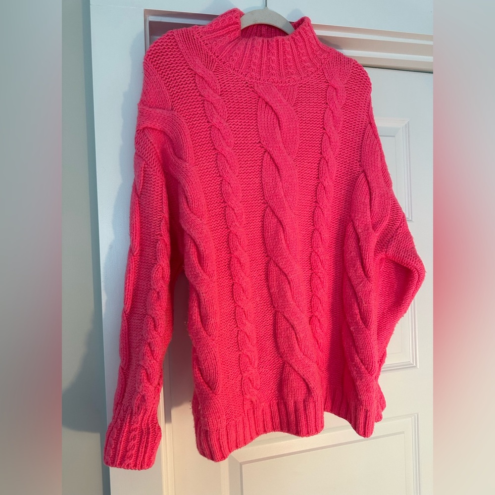 Anthropologie Pink Cowl Neck Sweater